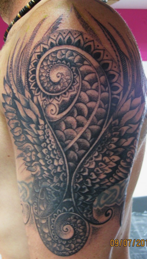 Pattern work - Realism - Dot work - Black & Grey.