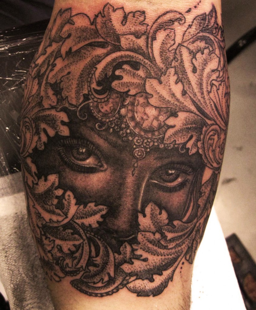 Pattern work - Realism - Dot work - Black & Grey.