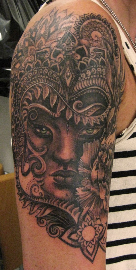 Pattern work - Realism - Dot work - Black & Grey.