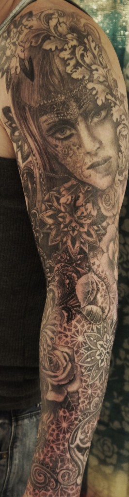 Pattern work - Realism - Dot work - Black & Grey.